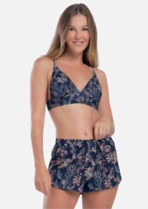 Shorts Tactel Estampa Coral She