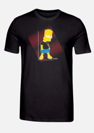 Camiseta Masculina Regular De Algodão Bart Simpsons Aero