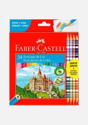 Lápis de Cor Faber-Castell Ecolápis 24 Cores