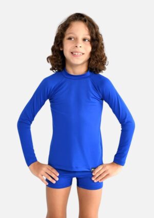 Camiseta Infantil Marujos e Sereias Praia E Piscina Proteção Uv50+ Azul