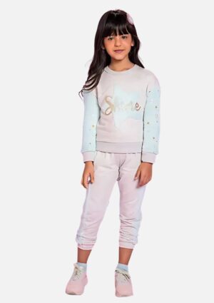 Conjunto Juvenil Menina Blusão E Calça Moletom Kukiê