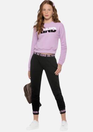 Conjunto Juvenil Menina Blusa Manga Longa E Calça Amora