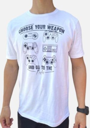 Camiseta Masculina Estampa Vídeo Game De Algodão NK