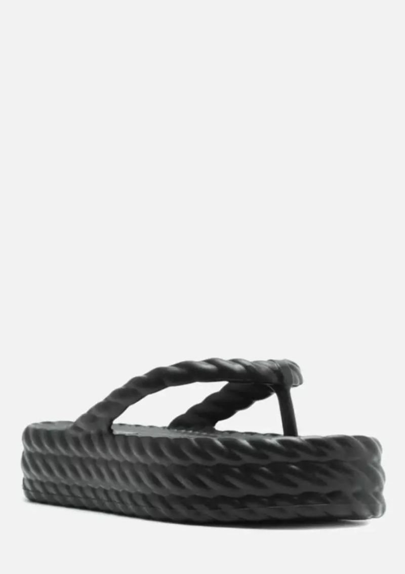 Sandália Arezzo Preta Flatform Marrocos Mid - Imagem 4