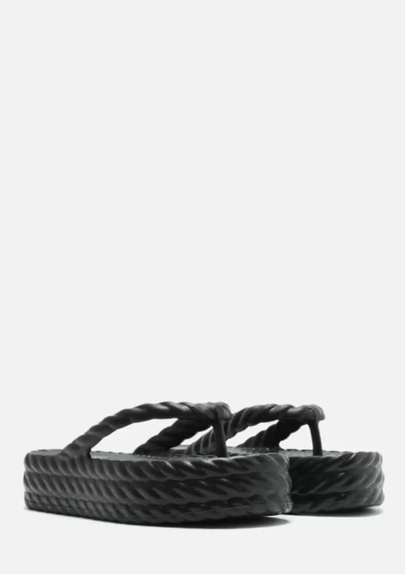Sandália Arezzo Preta Flatform Marrocos Mid - Imagem 2