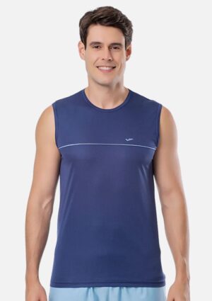 Camiseta Regata Masculina Com Detalhe Contrastante Elite Plus Size