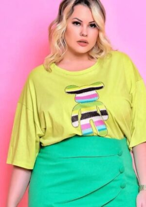 Blusa Cropped Feminina Estampa Cacto Plus Size Maxi Plus