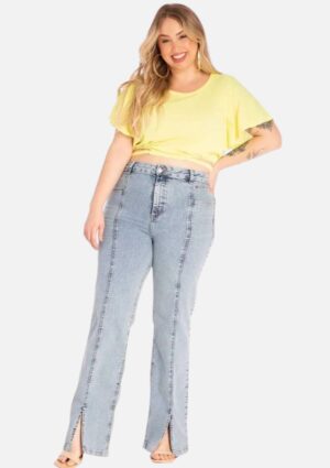Blusa Lisamour De Manga Curta em Tricot Flamê