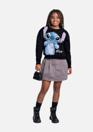 Blusa Fakini Moletom Stitch Preta