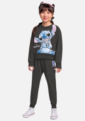Conjunto Moletom Stitch Grafite Fakini
