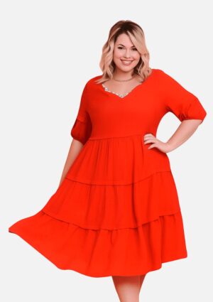 Vestido Manga 3/4 Maxi Plus