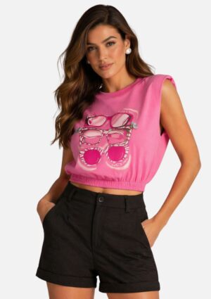Blusa T-shirt Feminina Manga Curta Doce Trama