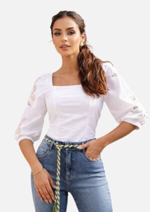 Blusa Feminina Decote Quadrado Riccieri