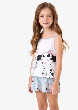Pijama Meia Malha Rovi Kids Branco
