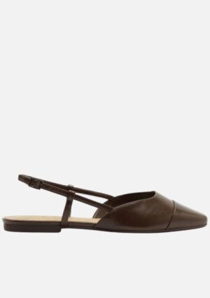 Sapatilha Anacapri Slingback Ponta Verniz Marrom