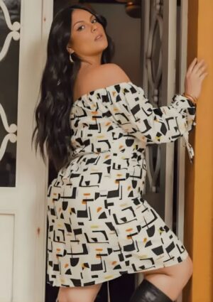Vestido Manga Ampla Join Curves