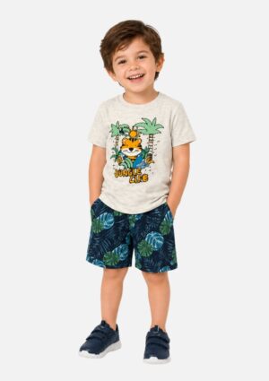 Conjunto Bebê Menino Camiseta Bermuda Fakini