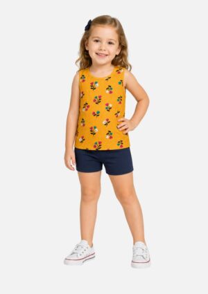 Conjunto Bebê Menina Blusa Regata + Short Marisol