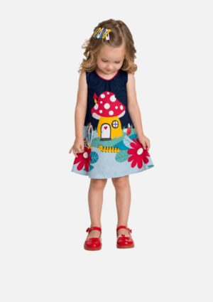 Vestido Bebê Menina Estampa Cogumelo Kyly