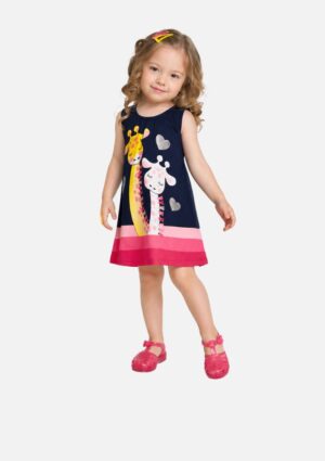 Vestido Bebê Menina Estampa Girafinha Kyly