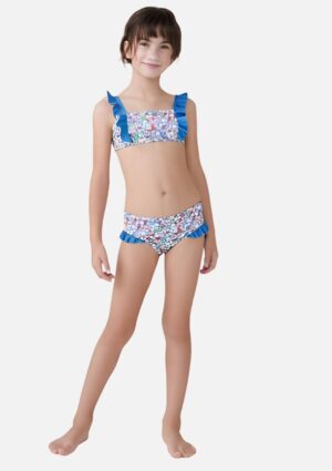 Biquíni Infantil Com Proteção Solar UV Azul