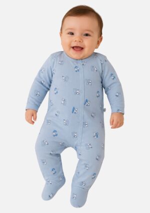 Macacão Bebê Menino Estampado Azul Pulla Bulla