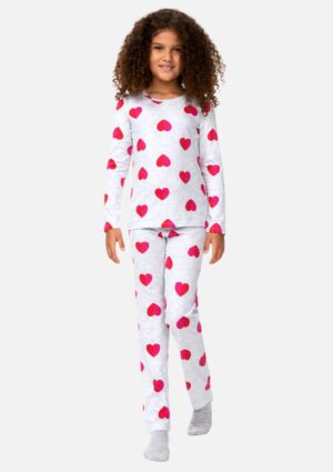 Pijama Coração Meia Malha Malwee Kids