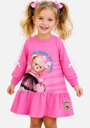 Vestido de Inverno Bebê Menina Ursa Smile Mundo Cinti
