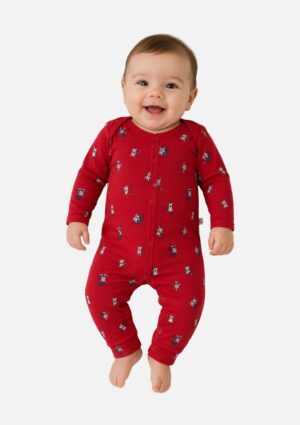 Macacão Bebê Menino Estampado Vermelho Pulla Bulla