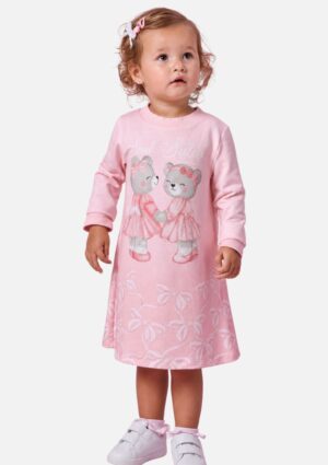 Vestido em Molecotton Bebê Menina Kukiê