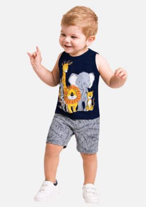 Conjunto Infantil Masculino Regata e Bermuda Kyly