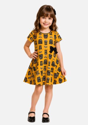 Vestido Infantil Cotton Amarelo Milon