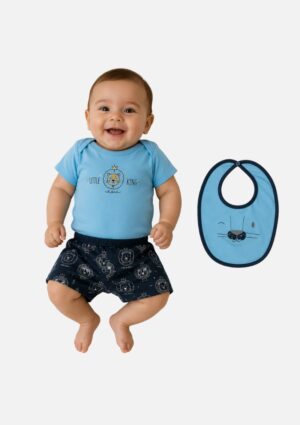 Conjunto Bebê Menino Com Babador Rovitex
