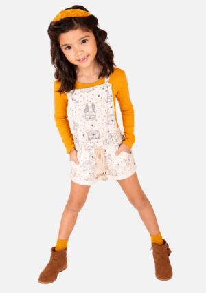 Conjunto de Blusa e Jardineira Moletom Kukiê