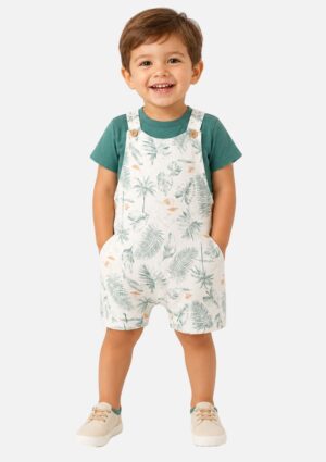 Conjunto Bebê Masculino Body + Jardineira Milon