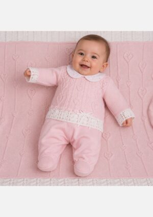 Saída Maternidade RN De Tricot Rosa Beth Bebê