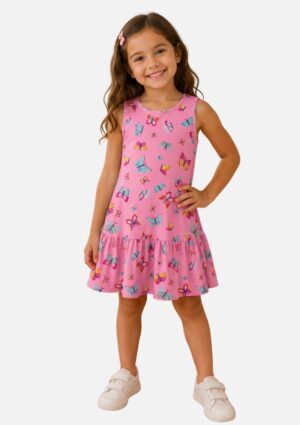 Vestido Infantil Menina Estampa Borboletas Marisol