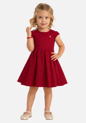 Vestido Infantil Tricoline Bordado Milon