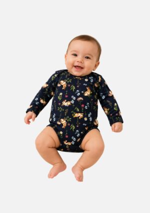 Body Bebê Menina Manga Longa Trick Nick