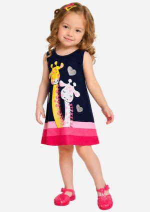 Vestido Infantil Estampa Girafinha Kyly