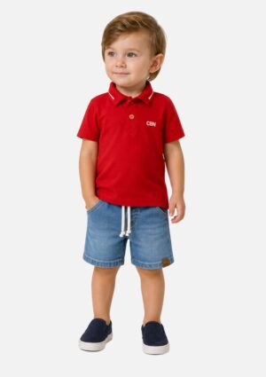 Conjunto Menino Camisa Polo/Bermuda Carinhoso