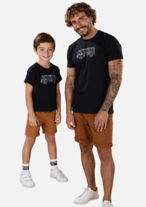 Camiseta Infantil Menino Meia Malha Preta FBR
