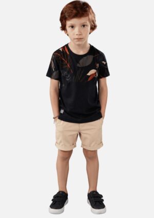 Camiseta Infantil Menino Meia Malha Estampada FBR