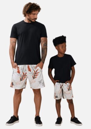 Bermuda Infantil Menino Tactel Estampada Tal Pai Tal Filho FBR