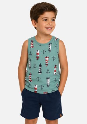 Regata Infantil Masculina Verde Milon
