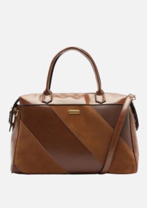 Bolsa Tote Grande Mix Texturas Marrom Anacapri