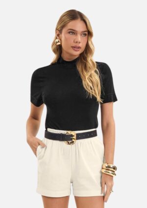 Blusa Feminina Gola Alta Preta Endless