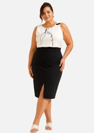 Blusa Feminina Plus Size Em Viscose Off White Cativa