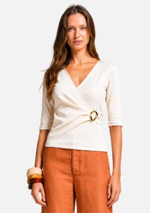 Blusa Small Com Transpasse Off White Sommer