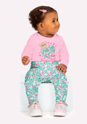 Conjunto Bebê Menina Flores Kyly